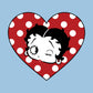 Betty Boop Polka Dot Heart Kids Hooded Sweatshirt