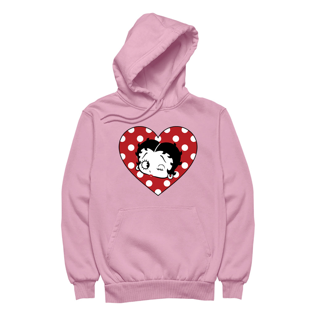 Betty Boop Polka Dot Heart Women's Hooded Sweatshirt