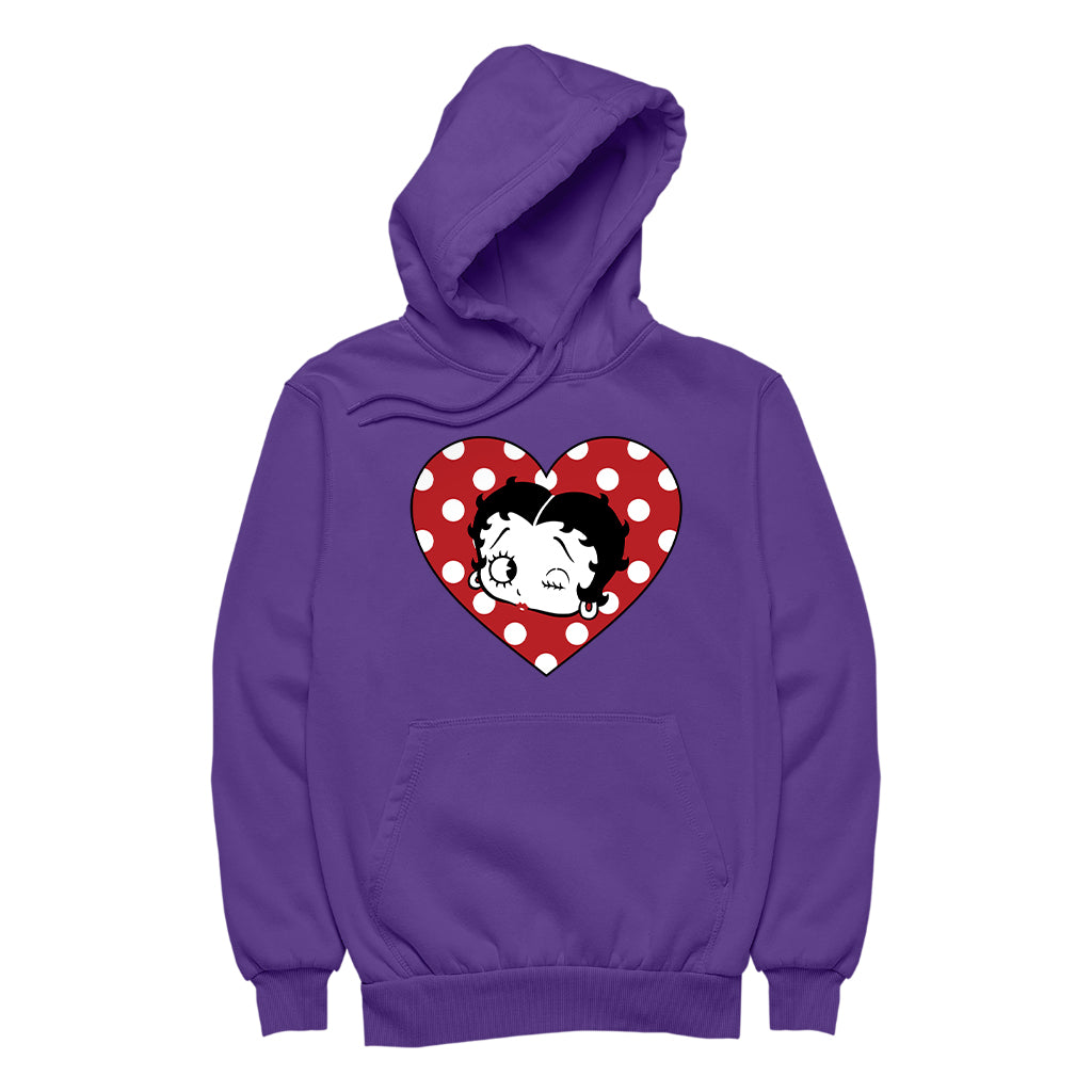 Betty Boop Polka Dot Heart Women's Hooded Sweatshirt