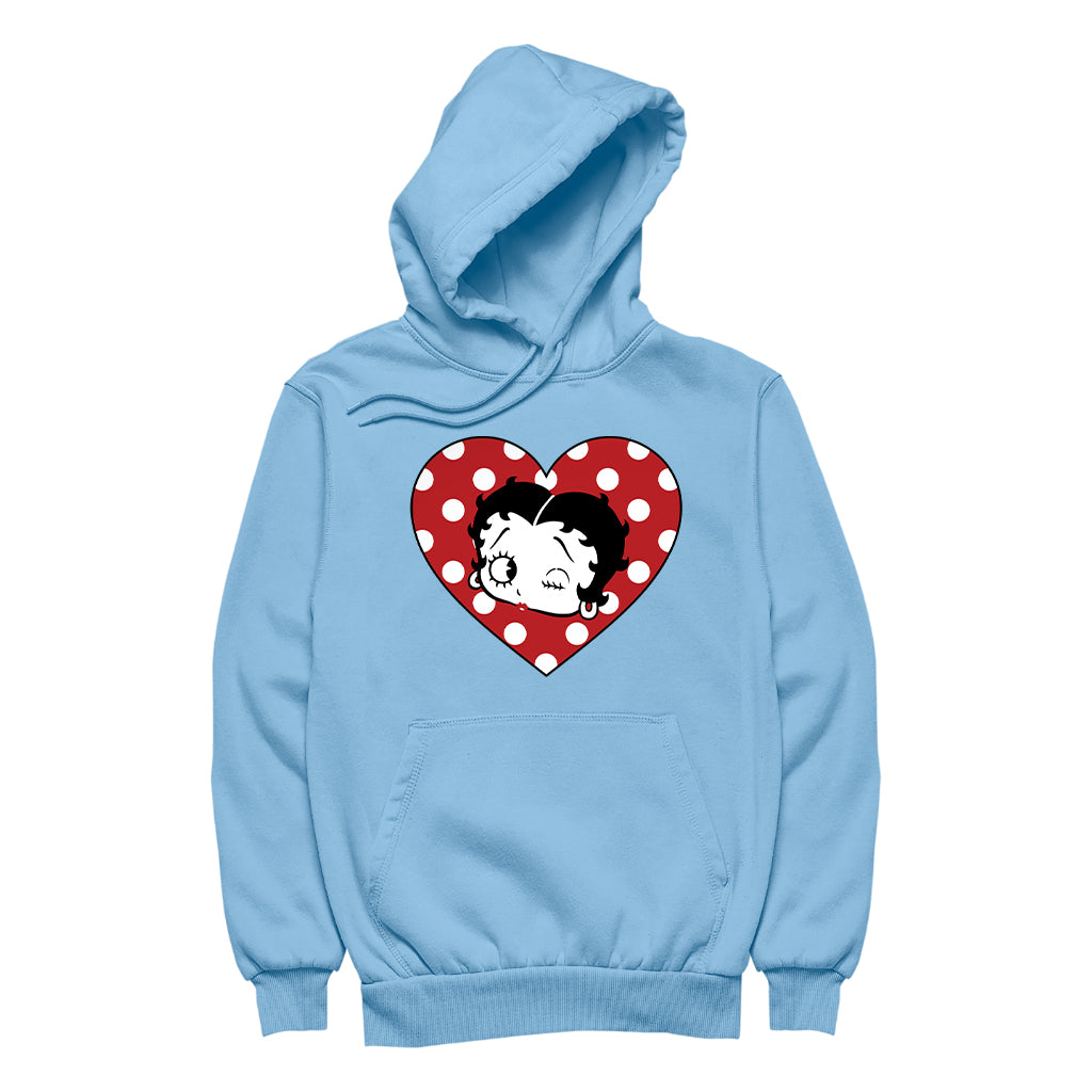 Betty Boop Polka Dot Heart Women's Hooded Sweatshirt