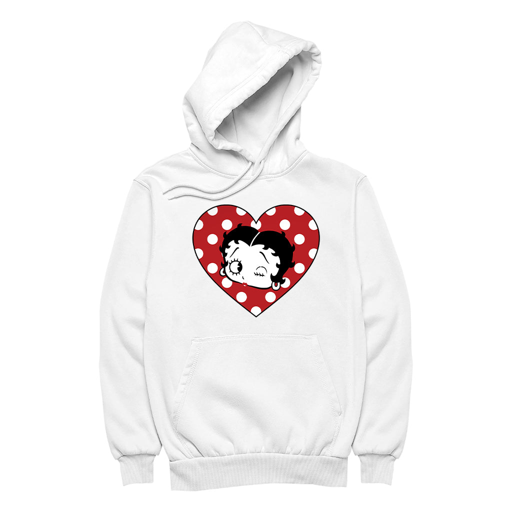Betty Boop Polka Dot Heart Women's Hooded Sweatshirt