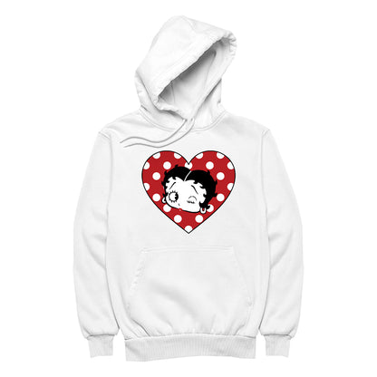 Betty Boop Polka Dot Heart Women's Hooded Sweatshirt