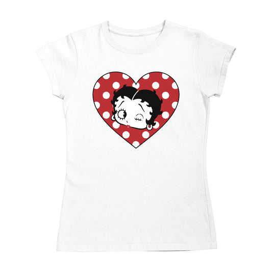 Betty Boop Polka Dot Heart Women's T-Shirt