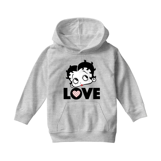 Betty Boop Love Face Polka Heart Kids Hooded Sweatshirt