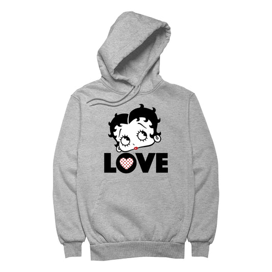 Betty Boop Love Face Polka Heart Men's Hooded Sweatshirt