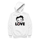 Betty Boop Love Face Polka Heart Men's Hooded Sweatshirt