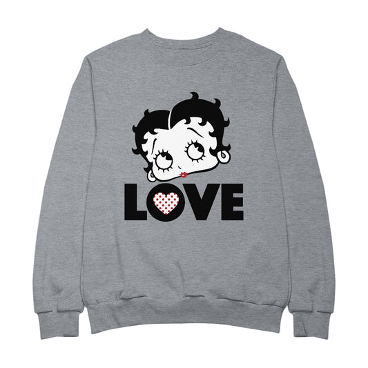 Betty Boop Love Face Polka Heart Men's Sweatshirt