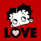 Betty Boop Love Face Polka Heart Men's Hooded Sweatshirt