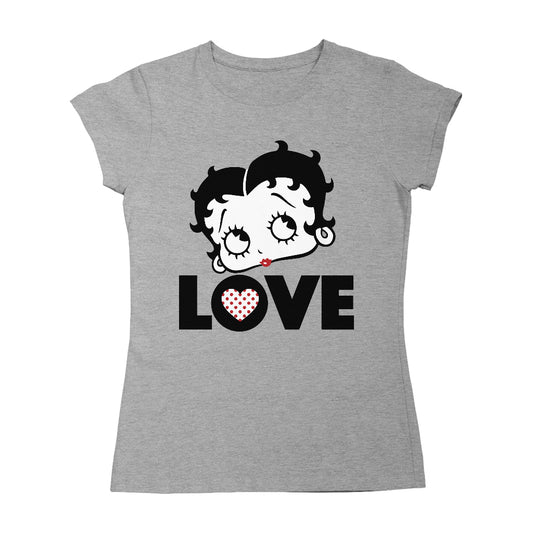 Betty Boop Love Face Polka Heart Women's T-Shirt