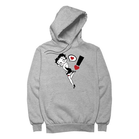 Betty Boop Exclamation Heart Heel Pose Men's Hooded Sweatshirt