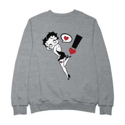 Betty Boop Exclamation Heart Heel Pose Men's Sweatshirt