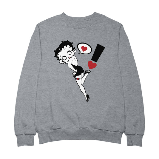 Betty Boop Exclamation Heart Heel Pose Men's Sweatshirt