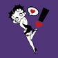 Betty Boop Exclamation Heart Heel Pose Kids Hooded Sweatshirt