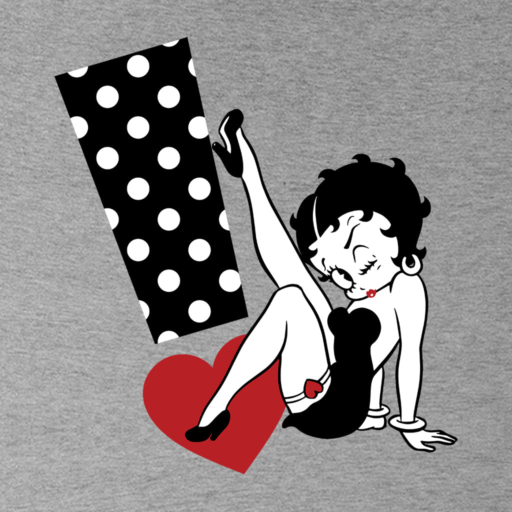Betty Boop Polka Dot Exclamation Heart Women's Hooded Sweatshirt