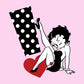 Betty Boop Polka Dot Exclamation Heart Kids T-Shirt