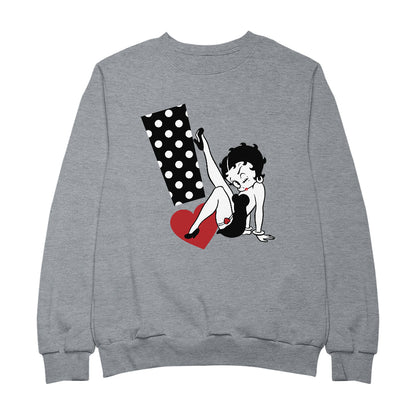 Betty Boop Polka Dot Exclamation Heart Men's Sweatshirt