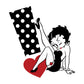 Betty Boop Polka Dot Exclamation Heart Kids T-Shirt