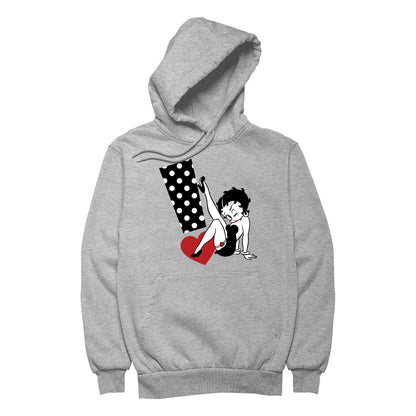 Betty Boop Polka Dot Exclamation Heart Women's Hooded Sweatshirt