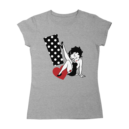 Betty Boop Polka Dot Exclamation Heart Women's T-Shirt