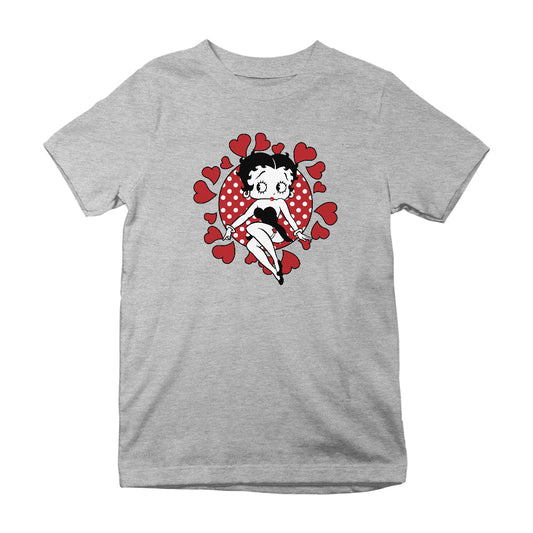 Betty Boop Polka Dot Heart Circle Kids T-Shirt