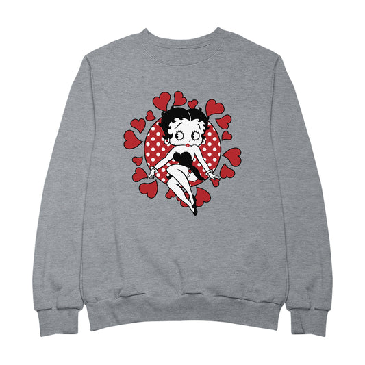 Betty Boop Polka Dot Heart Circle Men's Sweatshirt