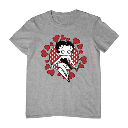 Betty Boop Polka Dot Heart Circle Men's T-Shirt