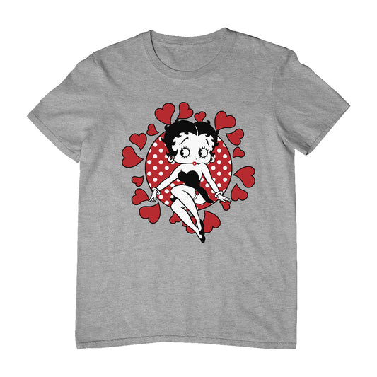 Betty Boop Polka Dot Heart Circle Men's T-Shirt
