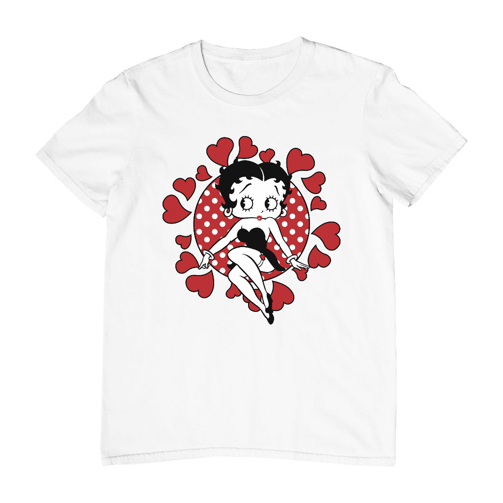 Betty Boop Polka Dot Heart Circle Men's T-Shirt