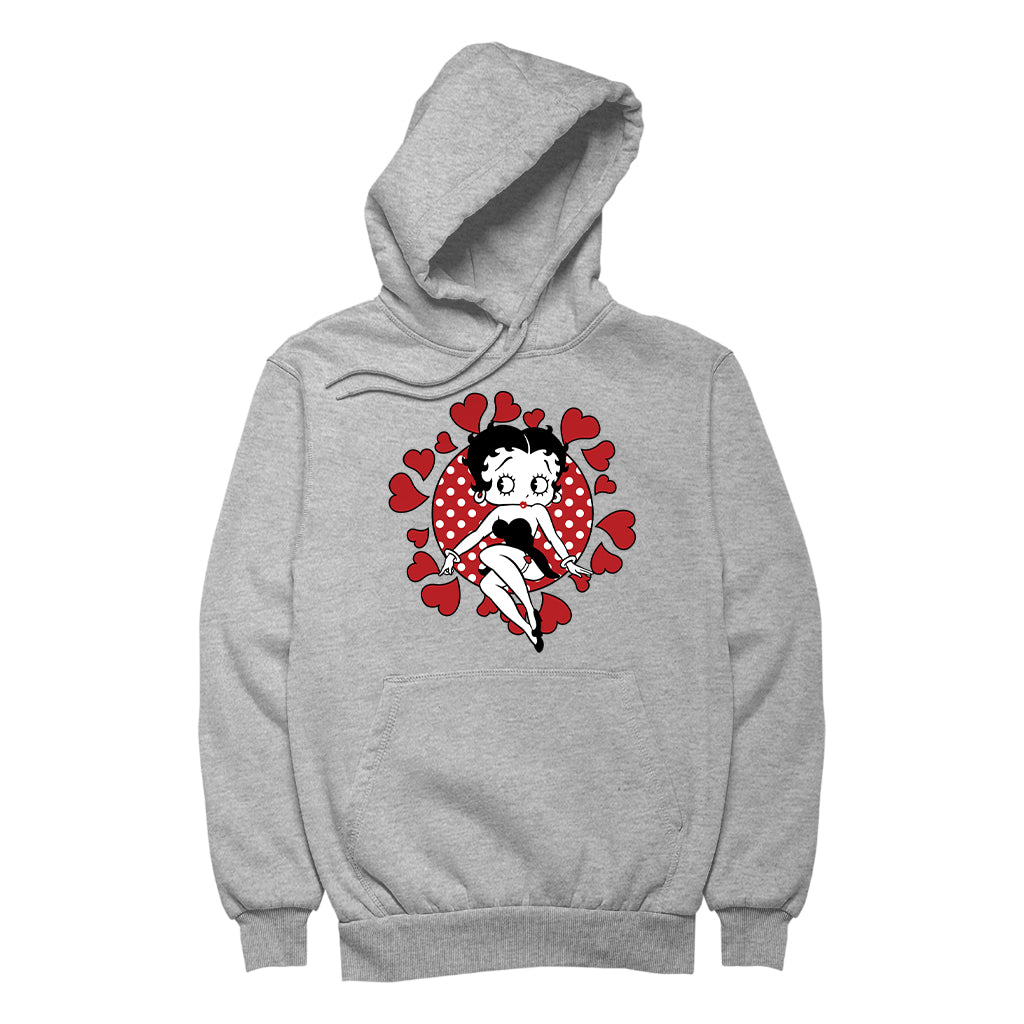 Betty Boop Polka Dot Heart Circle Women's Hooded Sweatshirt