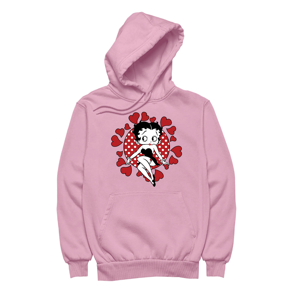 Betty Boop Polka Dot Heart Circle Women's Hooded Sweatshirt