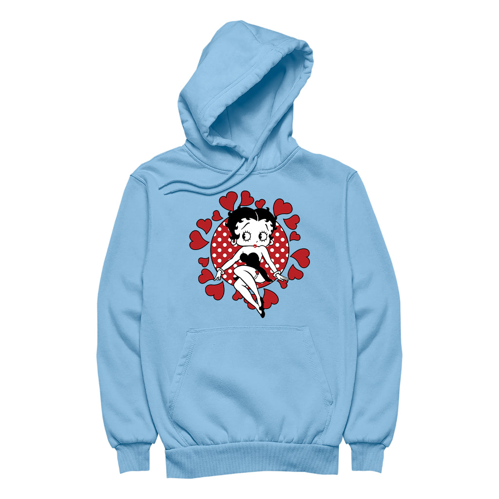 Betty Boop Polka Dot Heart Circle Women's Hooded Sweatshirt