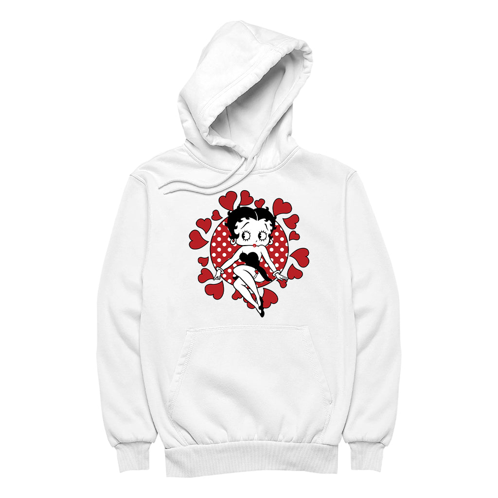 Betty Boop Polka Dot Heart Circle Women's Hooded Sweatshirt