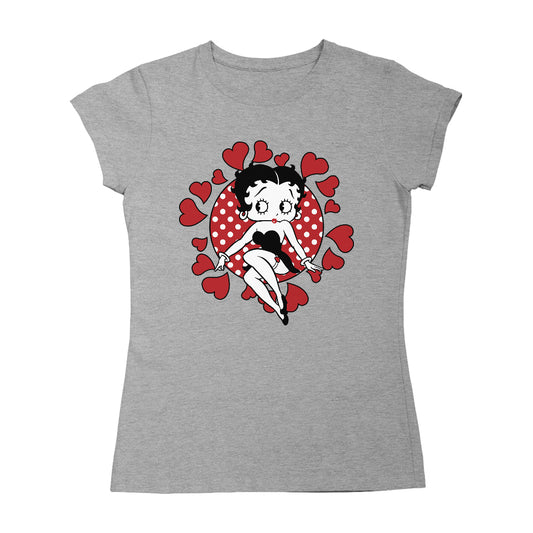 Betty Boop Polka Dot Heart Circle Women's T-Shirt