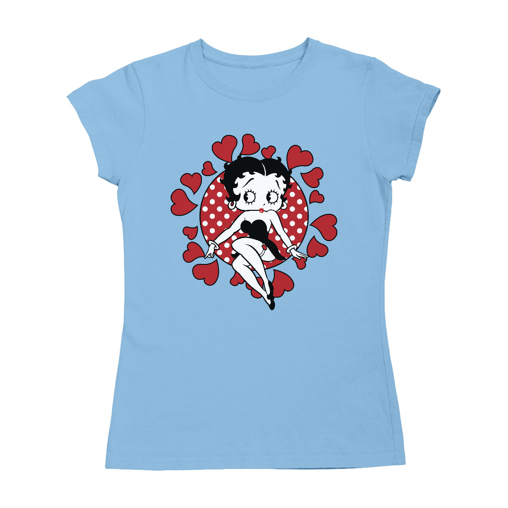 Betty Boop Polka Dot Heart Circle Women's T-Shirt