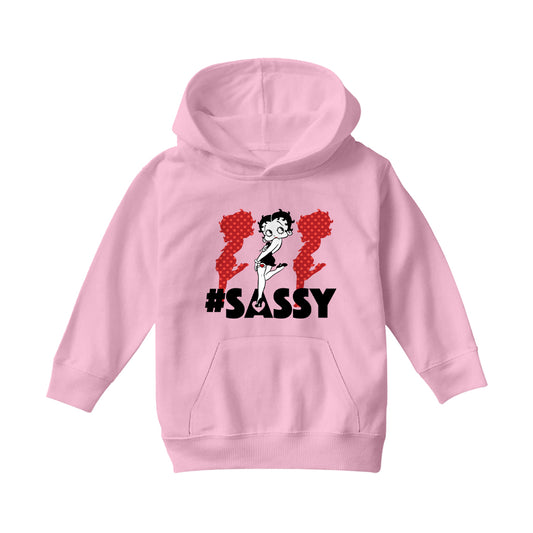 Betty Boop #Sassy Polka Dot Silhouettes Kids Hooded Sweatshirt