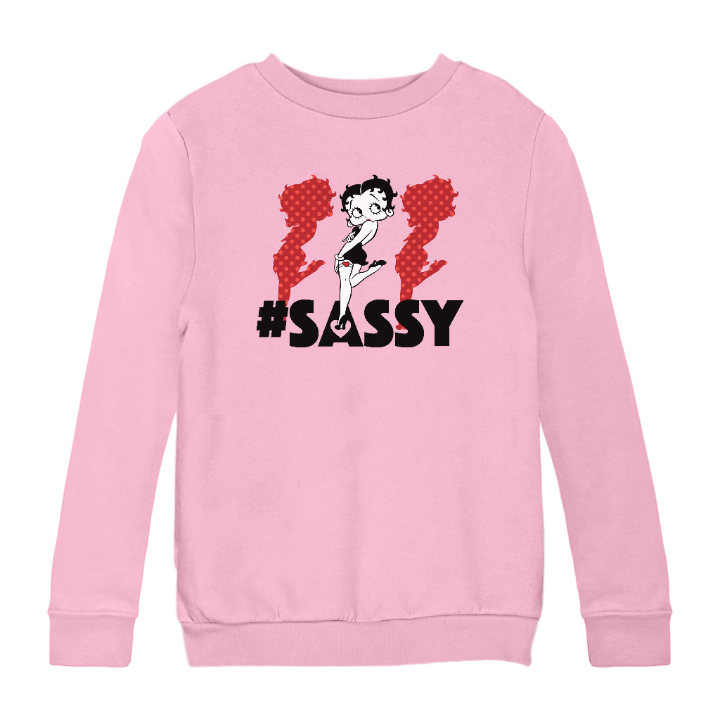 Betty Boop #Sassy Polka Dot Silhouettes Kids Sweatshirt