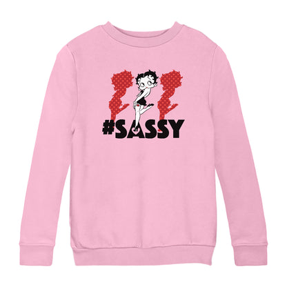 Betty Boop #Sassy Polka Dot Silhouettes Kids Sweatshirt