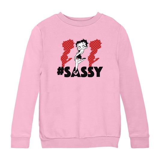 Betty Boop #Sassy Polka Dot Silhouettes Kids Sweatshirt