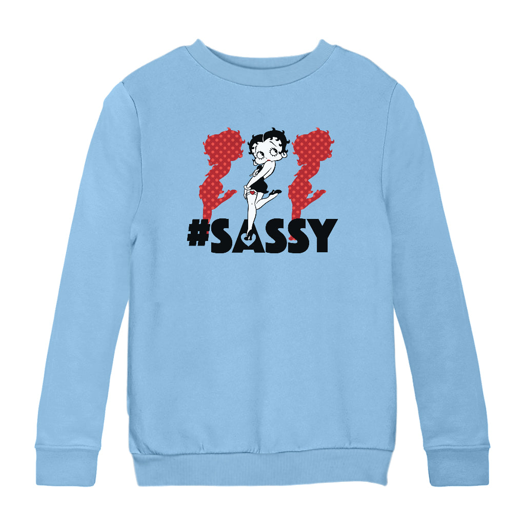 Betty Boop #Sassy Polka Dot Silhouettes Kids Sweatshirt