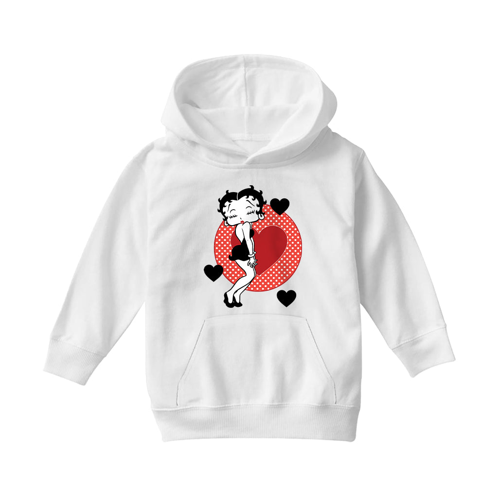 Betty Boop Love Hearts Kids Hooded Sweatshirt