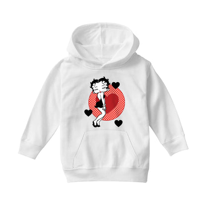 Betty Boop Love Hearts Kids Hooded Sweatshirt