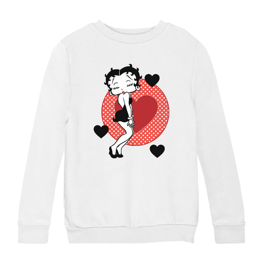 Betty Boop Love Hearts Kids Sweatshirt