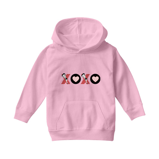 Betty Boop XOXO Polka Dot Letters Kids Hooded Sweatshirt