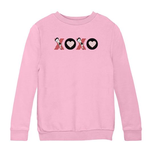 Betty Boop XOXO Polka Dot Letters Kids Sweatshirt