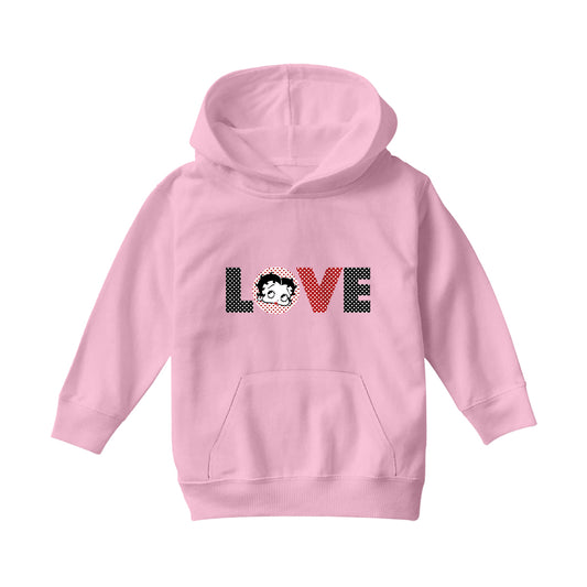 Betty Boop Polka Love Kids Hooded Sweatshirt
