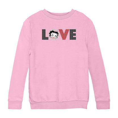 Betty Boop Polka Love Kids Sweatshirt