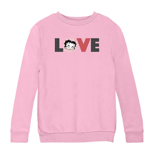 Betty Boop Polka Love Kids Sweatshirt