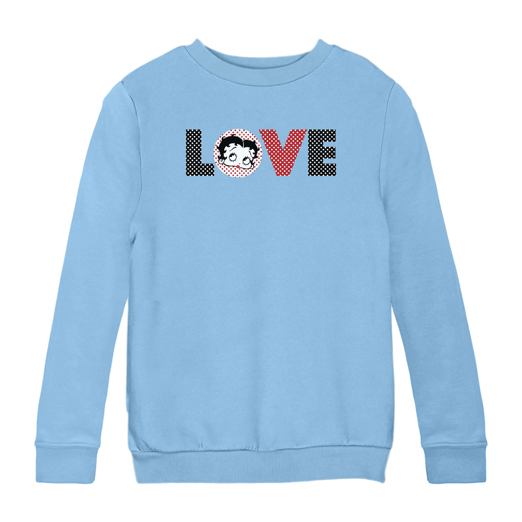 Betty Boop Polka Love Kids Sweatshirt