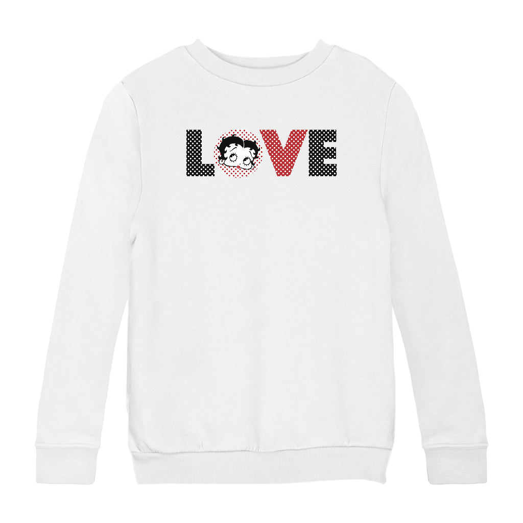 Betty Boop Polka Love Kids Sweatshirt