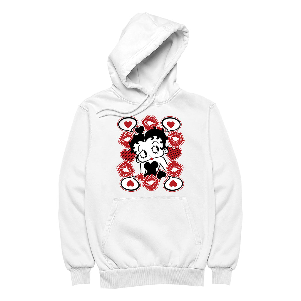 Betty Boop Lips & Hearts Men's Hooded Sweatshirt